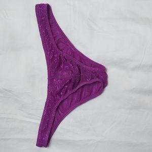 Men Lace Thong, Purple, Used